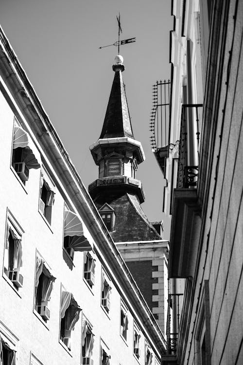 Church Tower in Black and White