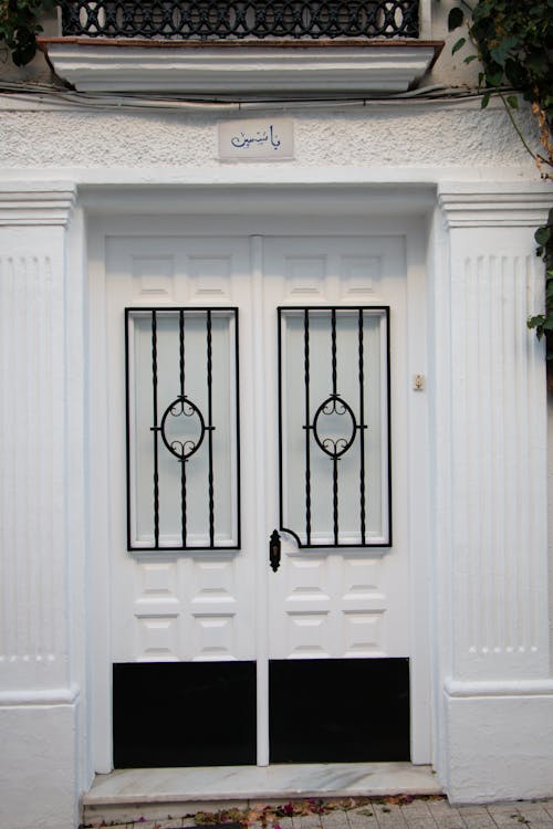 Free stock photo of door, old town, white door