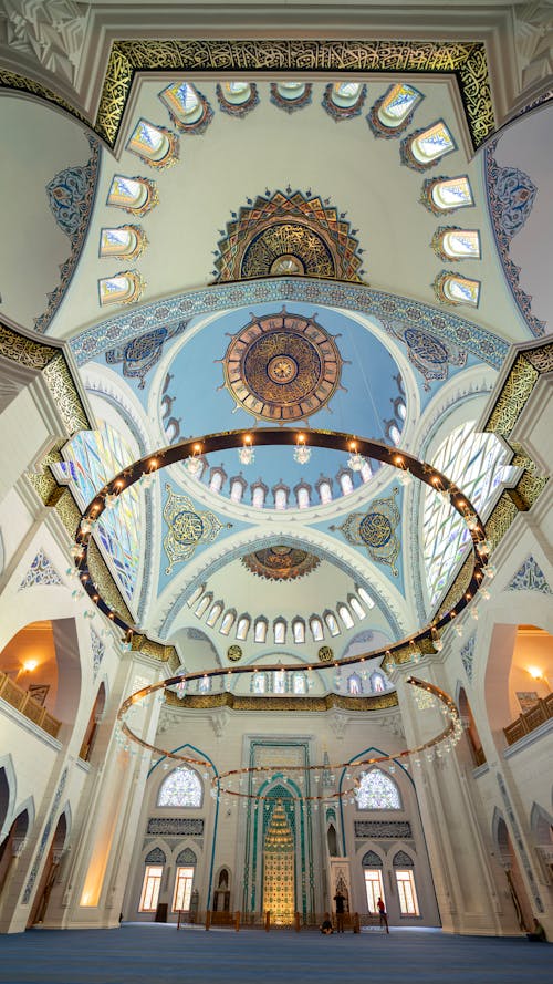 Interior of the Camlica Mosque in Istanbul, Turkey