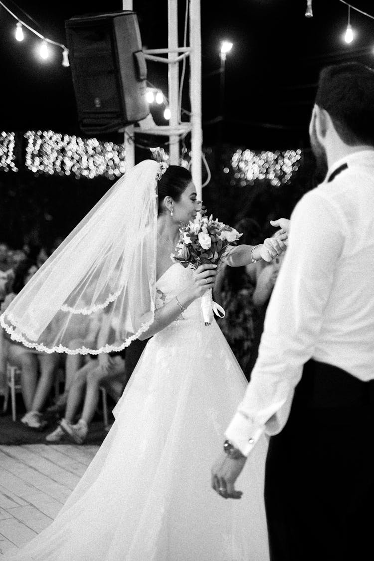 Bride With A Bouquet On Stage