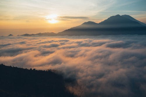 Free Scenic View Of Mountains During Dawn Stock Photo