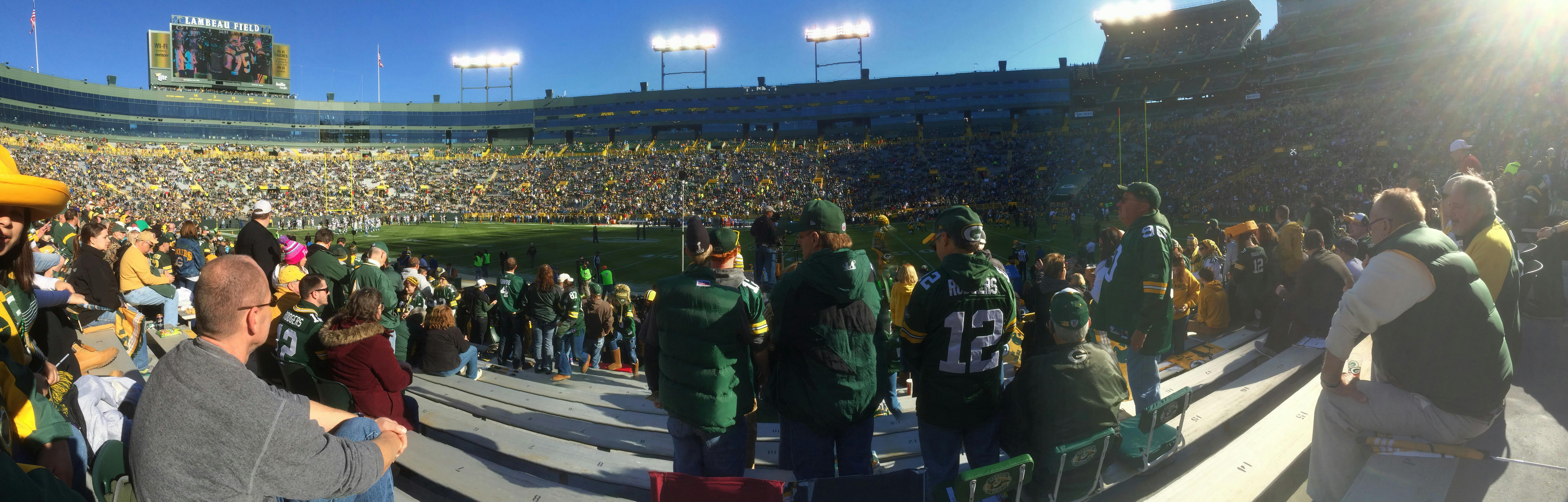 Free stock photo of green bay packers football panorama stadium
