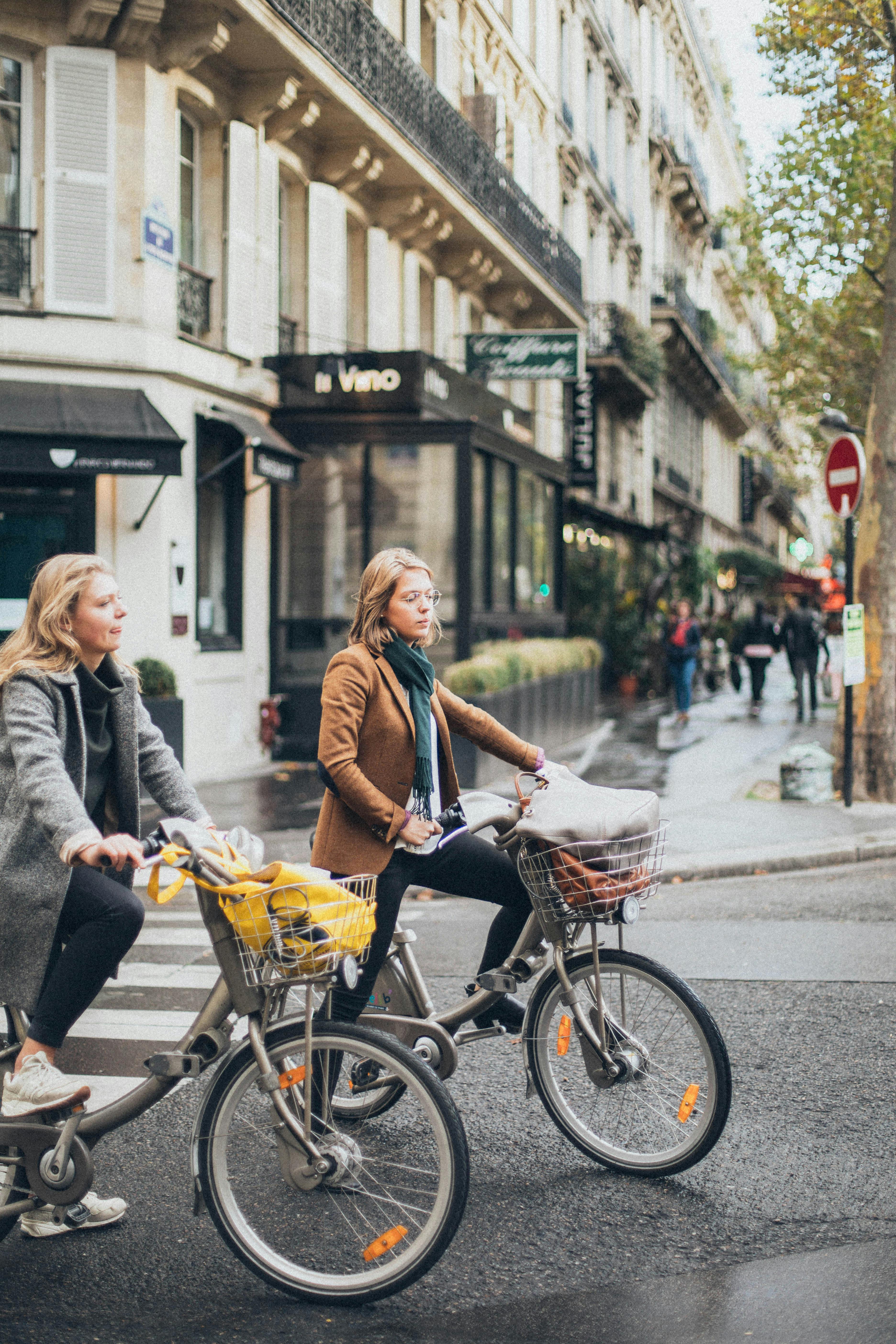 women riding bikes