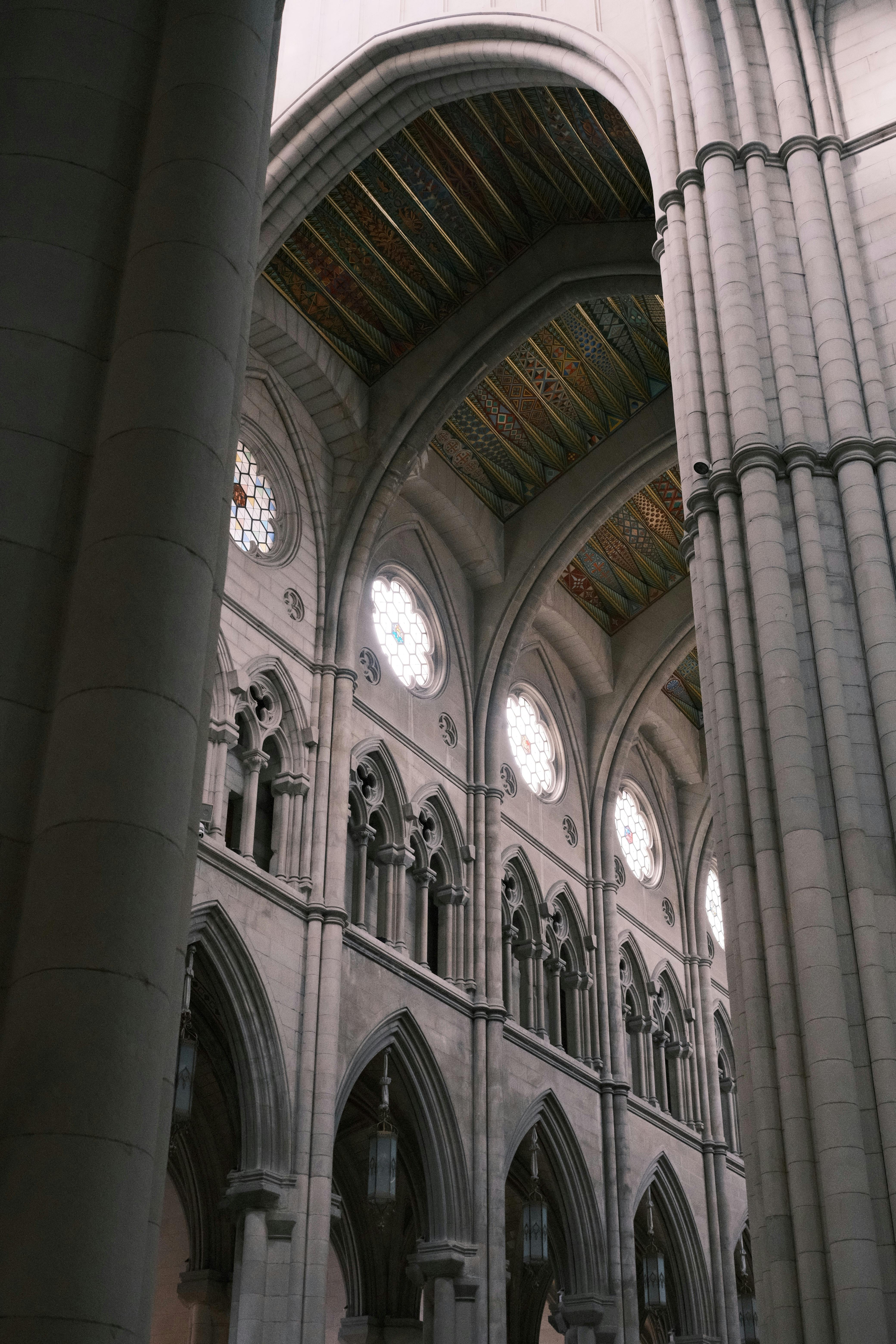 interior of the almudena cathedral madrid spain