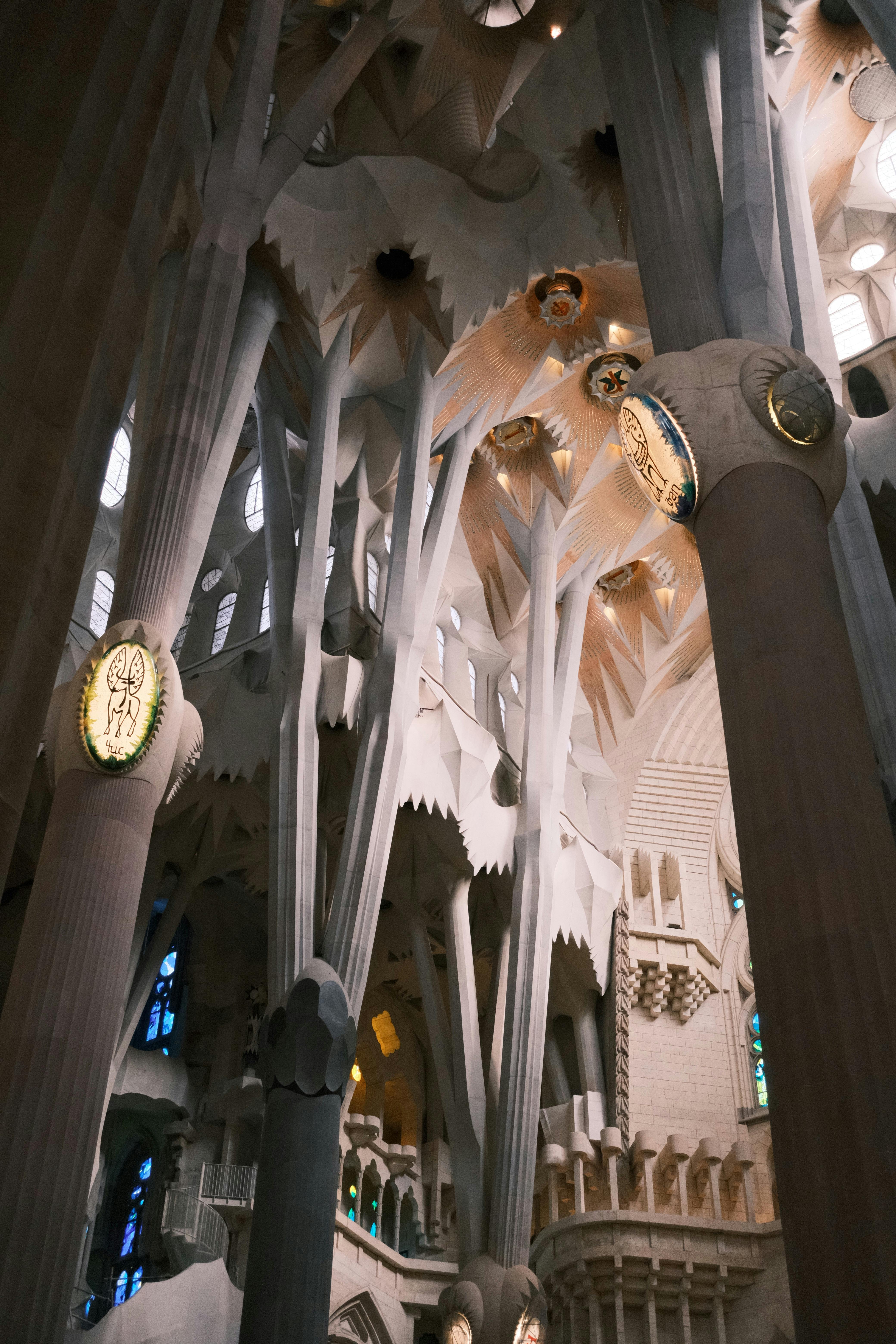 interior of the sagrada familia barcelona spain