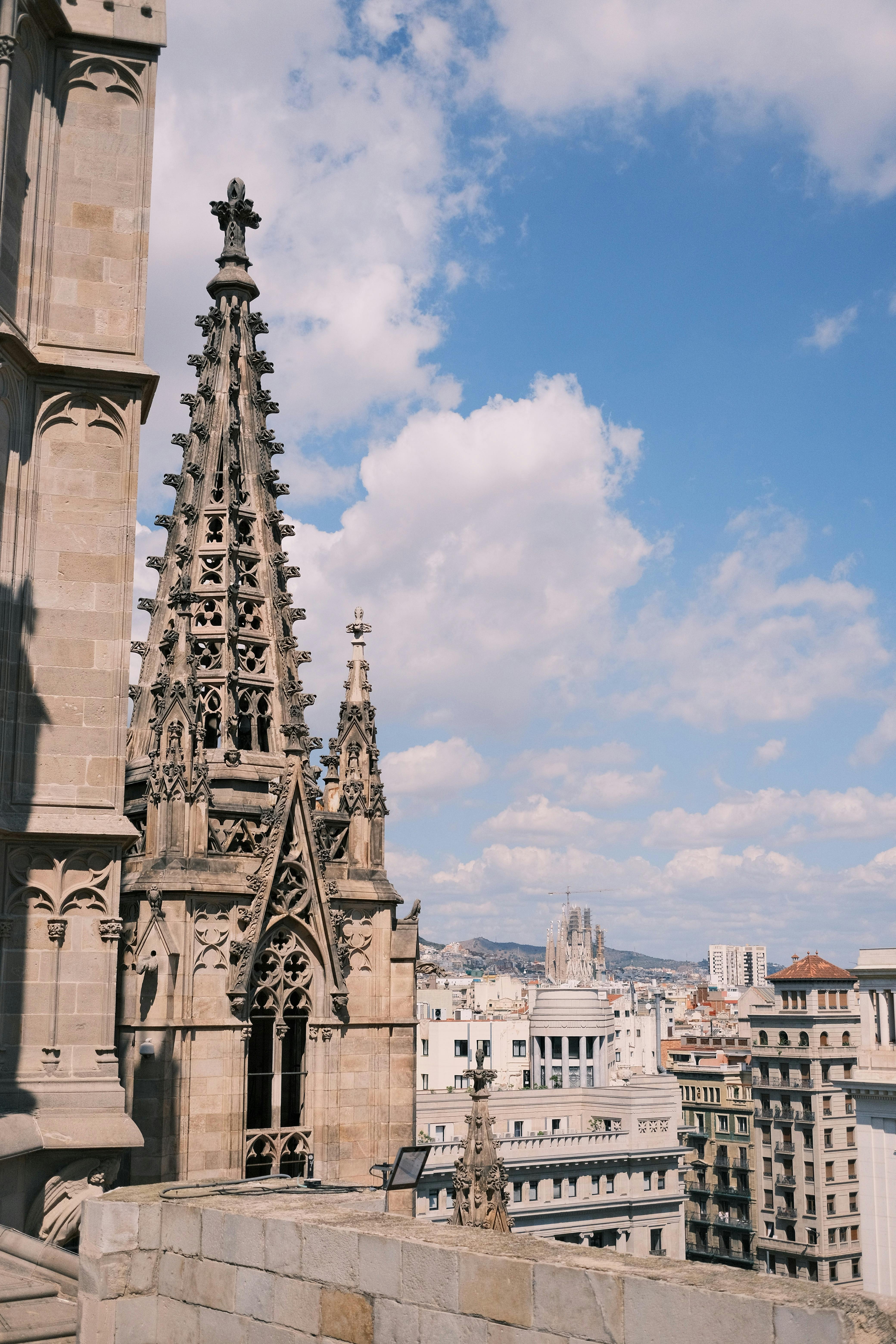 view from the barcelona cathedral barcelona spain