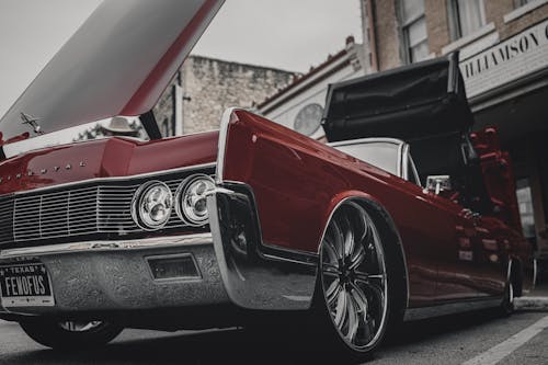 Red, Vintage Lincoln Continental