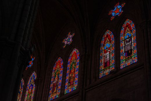 Stained glass windows in a gothic cathedral — photo by Diego F. Parra on Pexels