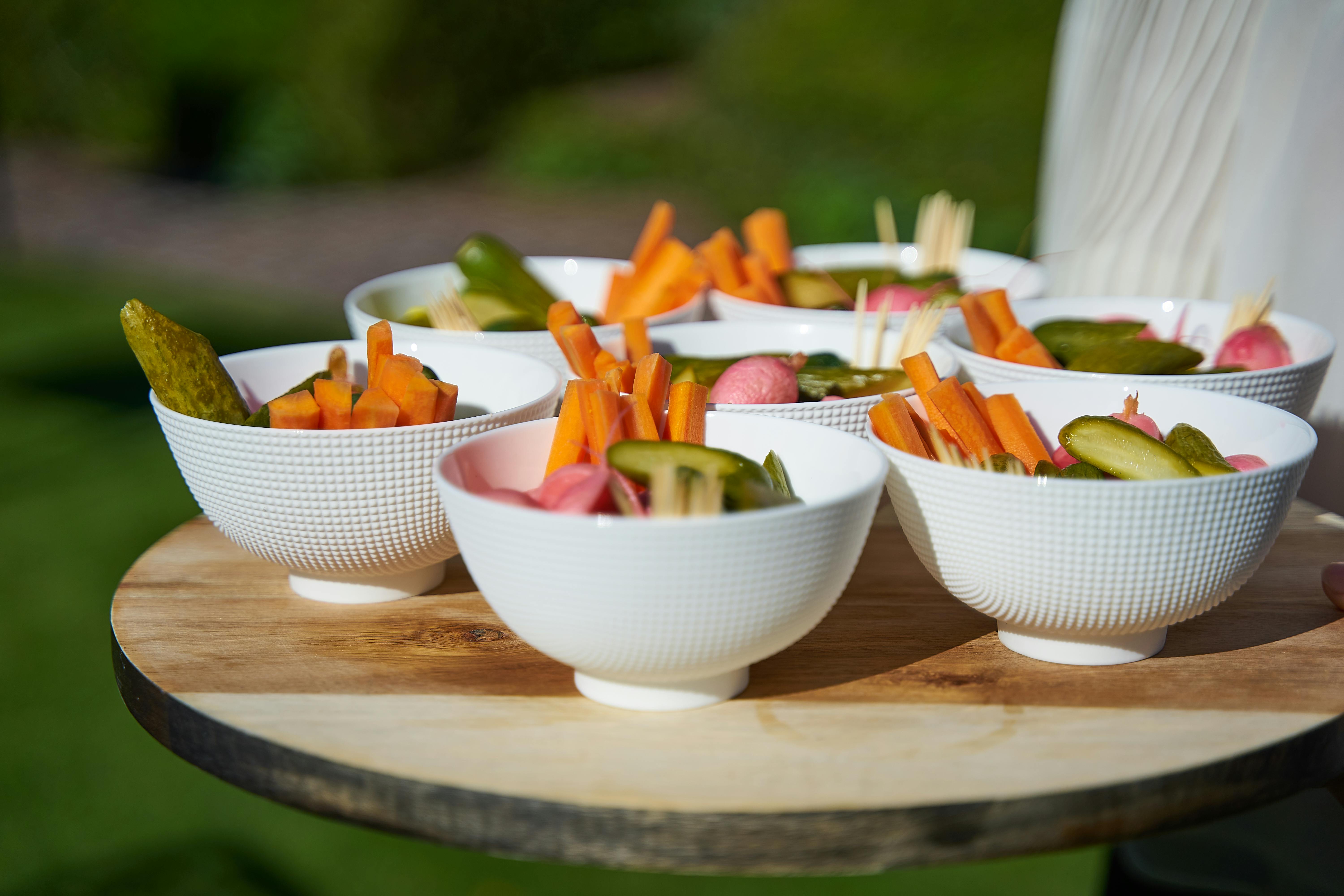 Pickles, relishes, and vegetable trays