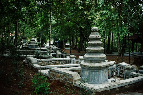 View of Historical Buildings at the Tu Hieu Pagoda in Hue, Vietnam