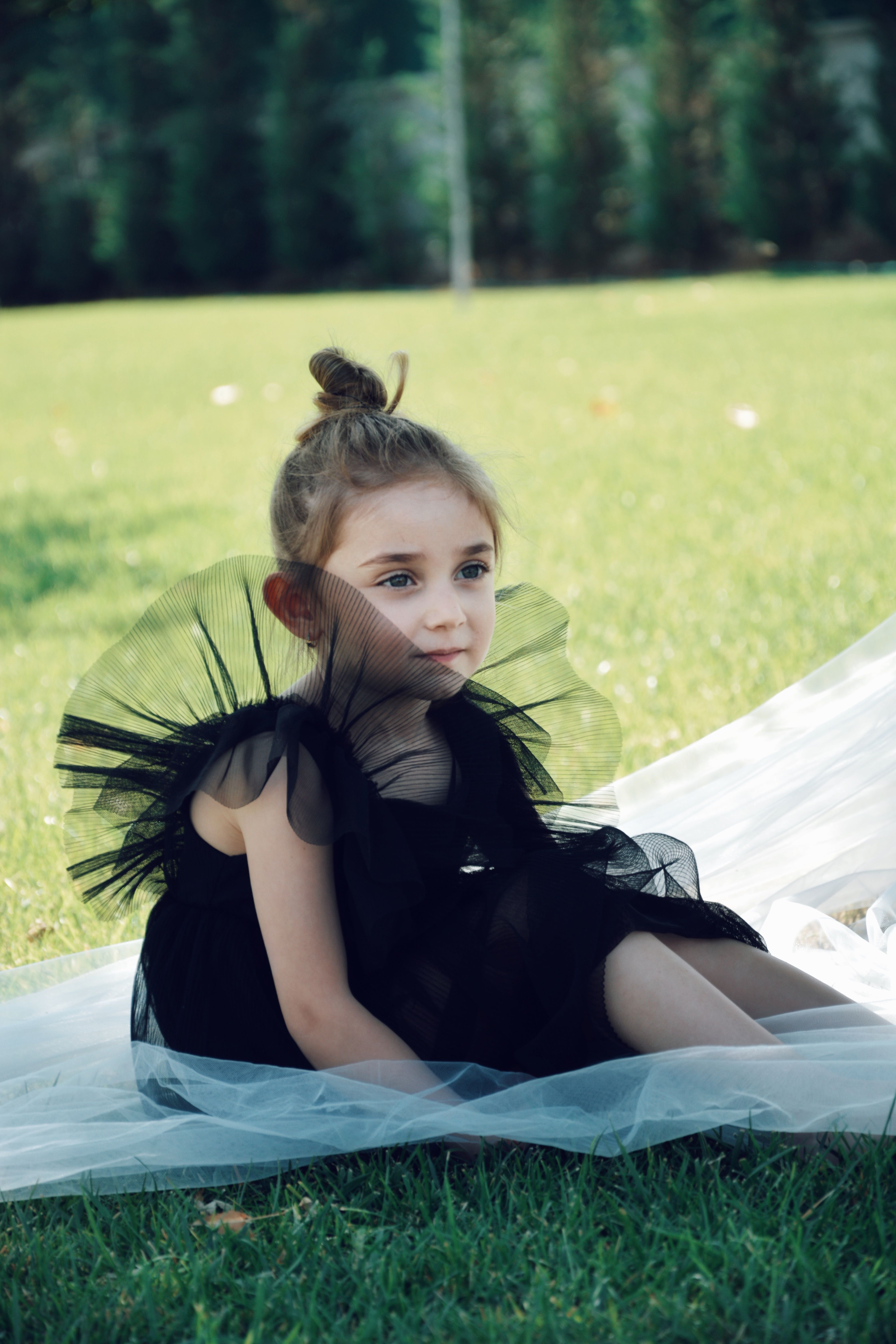black ruched shirt dress Holly black girl prom gown  MyBabyByMerry