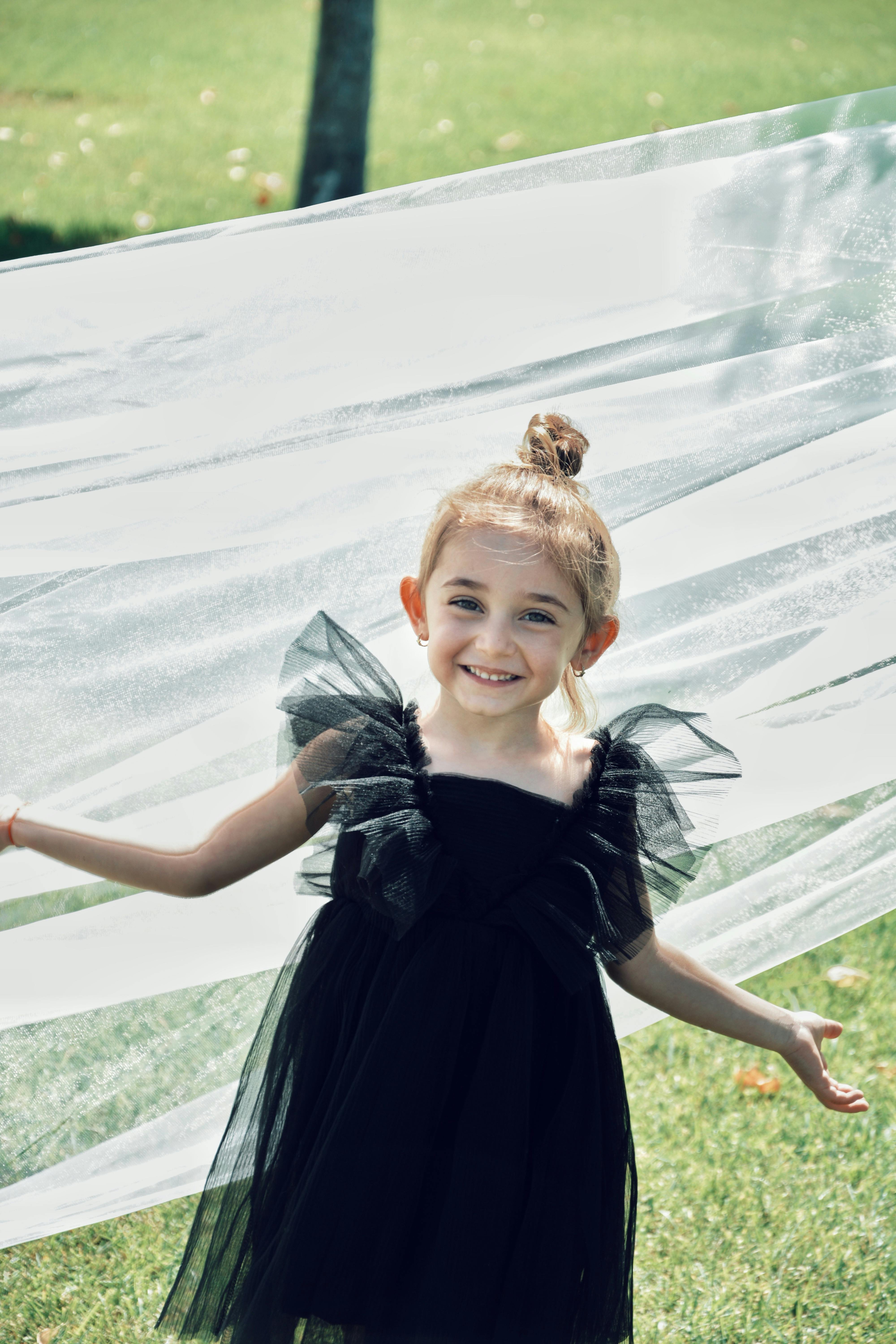 Little girl black tulle dress best sale