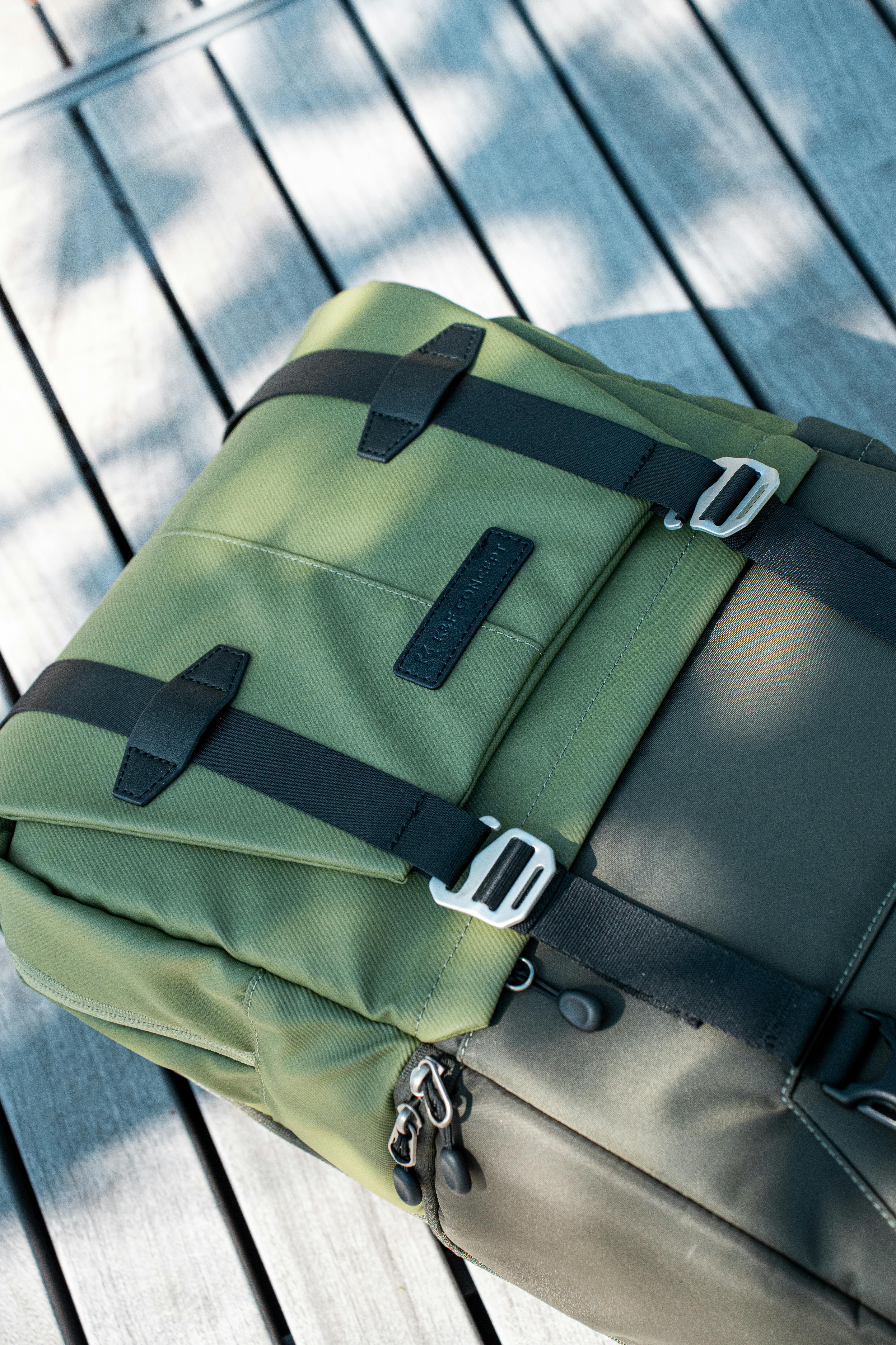 olive green backpack for photographic equipment