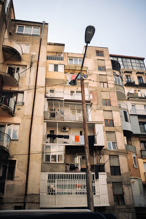 Facade of a Residential Block in City