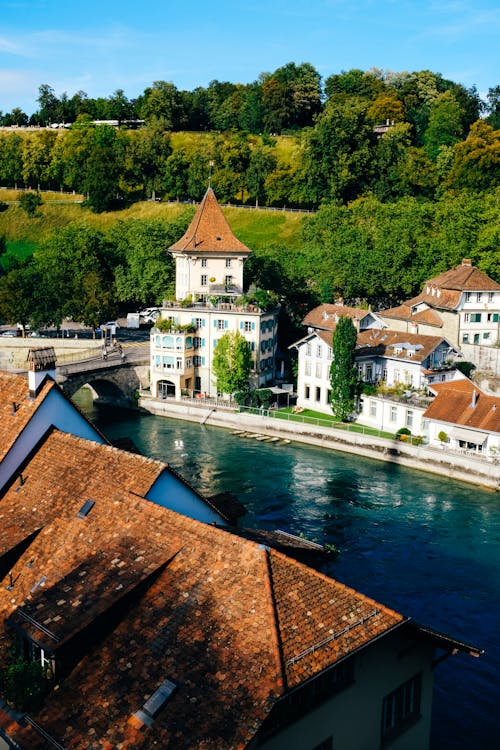 Buildings and the Aare River in Bern, Switzerland