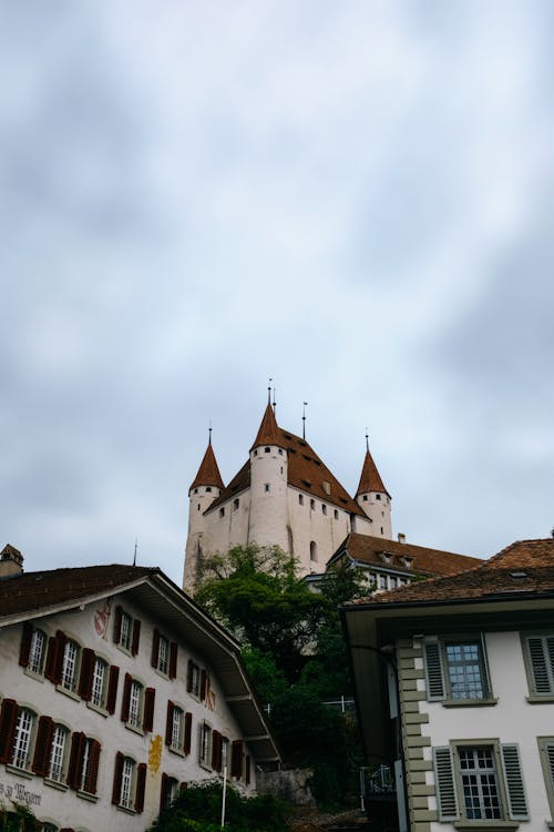 Thun Castle against an Overcast Sky, Switzerland 