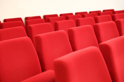 Cinema Seats Upholstered in Red Fabric