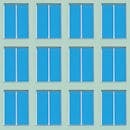 Blue Windows of a Green Building