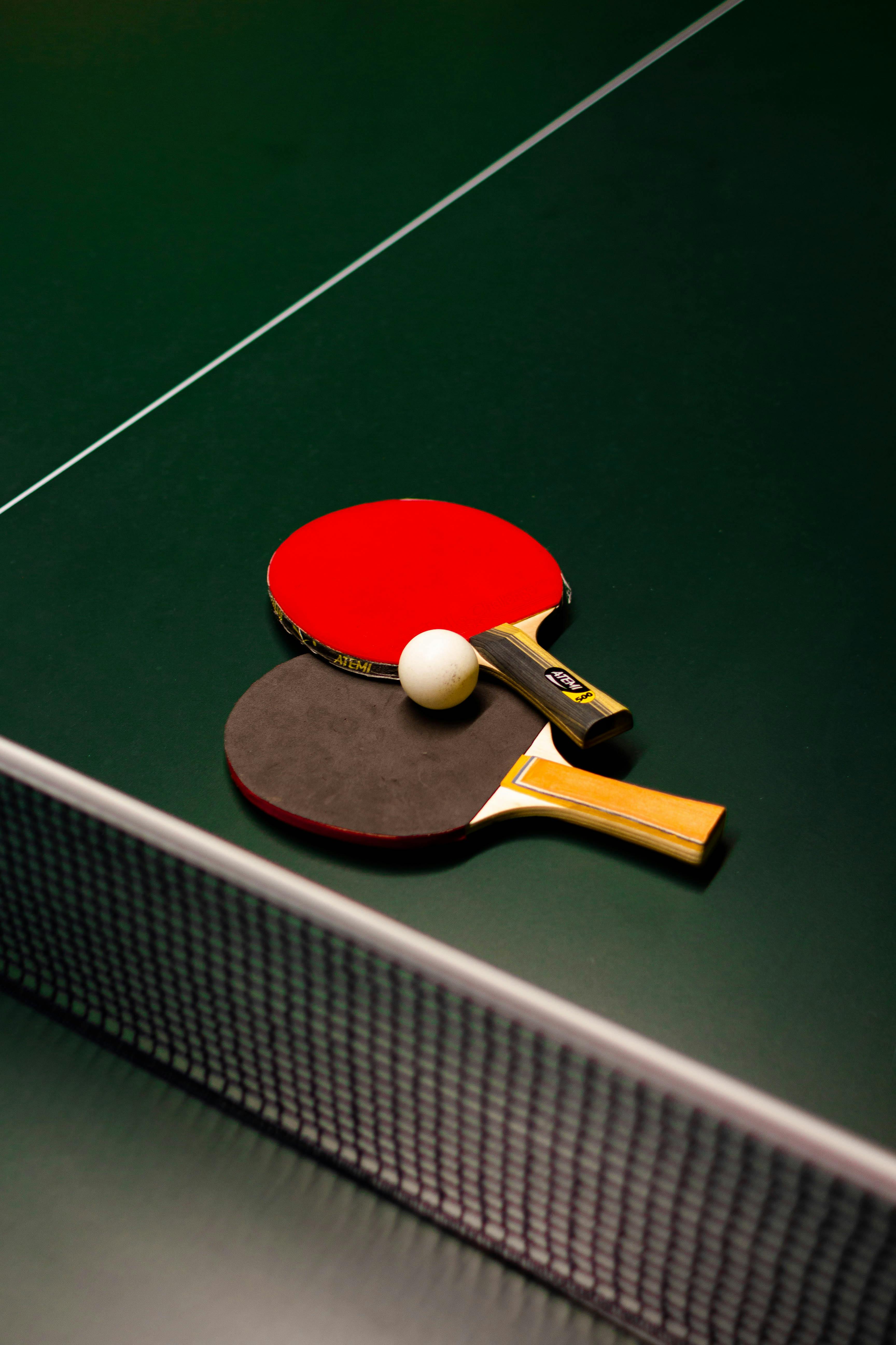 Table Tennis Ball And Bat Stock Photo - Download Image Now - Table Tennis,  Table Tennis Table, Sports Ball - iStock