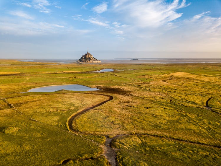 Plains With Mont Saint Michel Behind