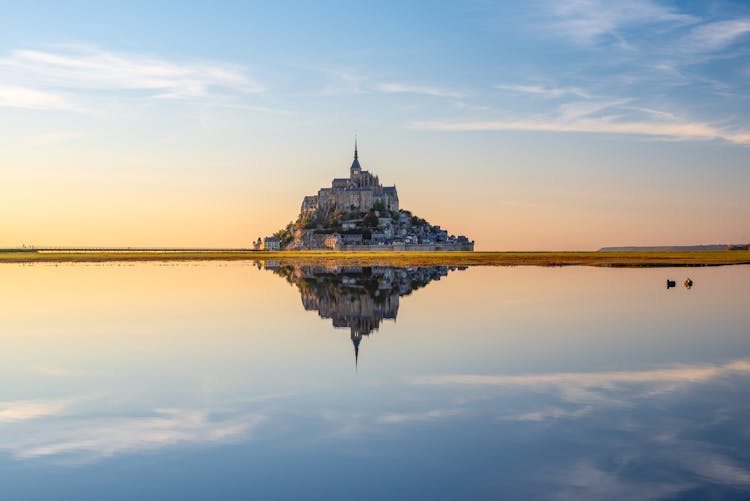 Mont Saint Michel At Sunset