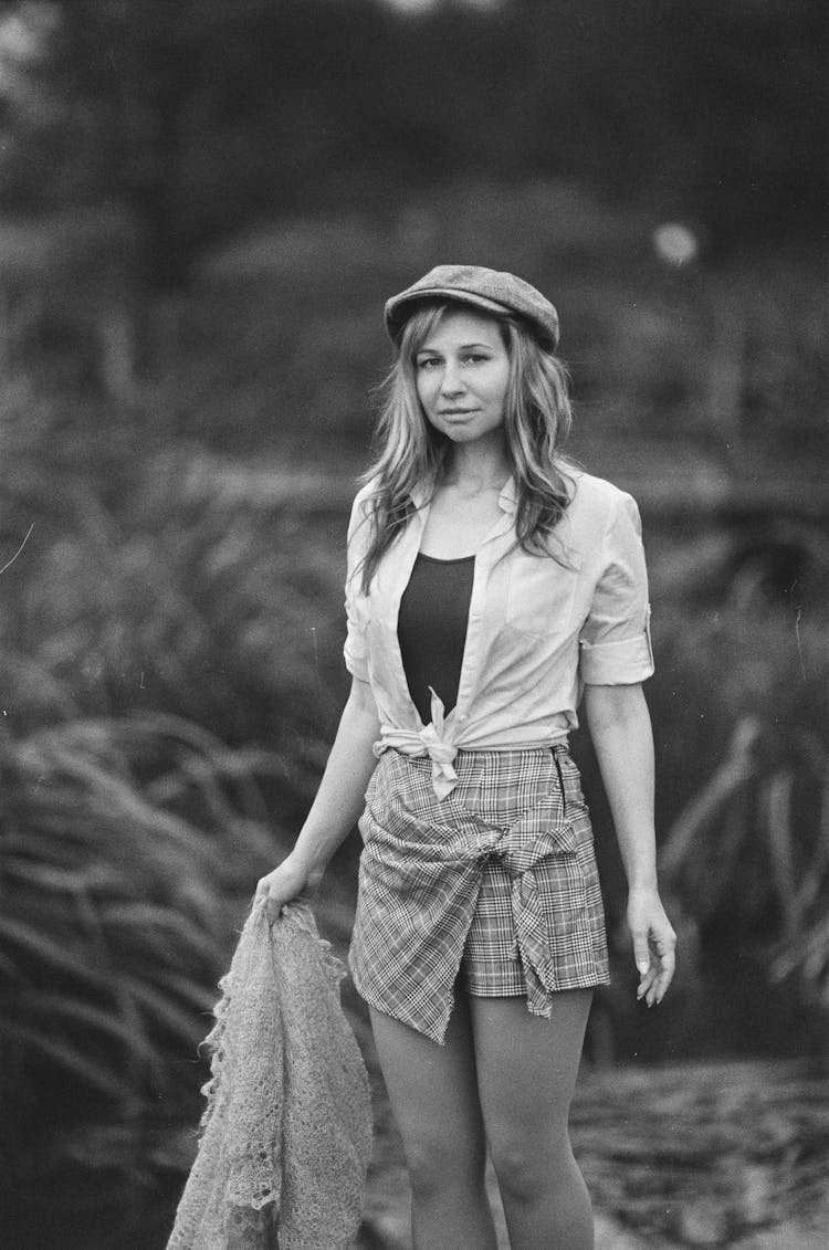 Woman Standing In Nature