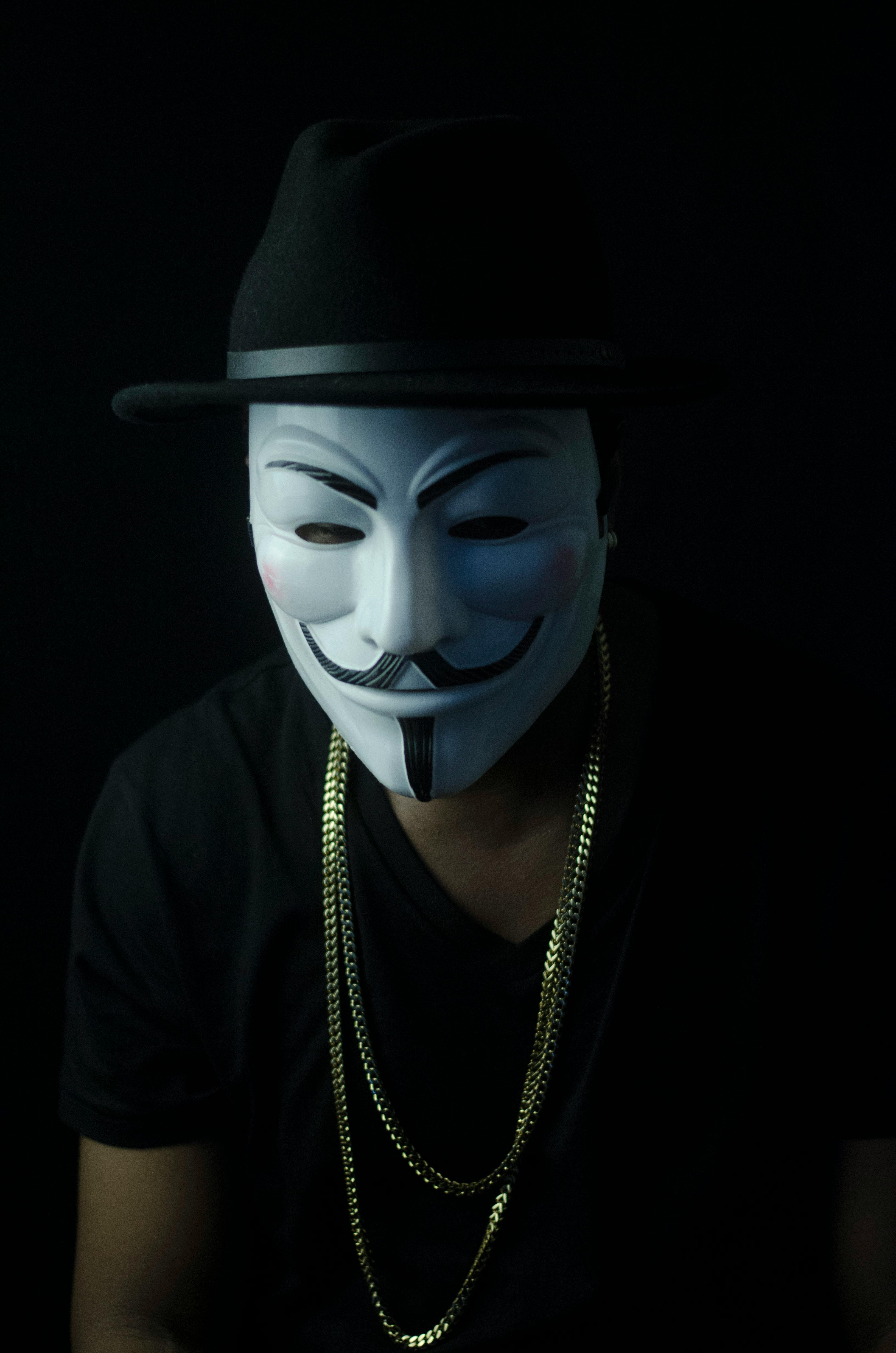 Anonymous Wallpaper 4K Laptop Hacker Black background 159