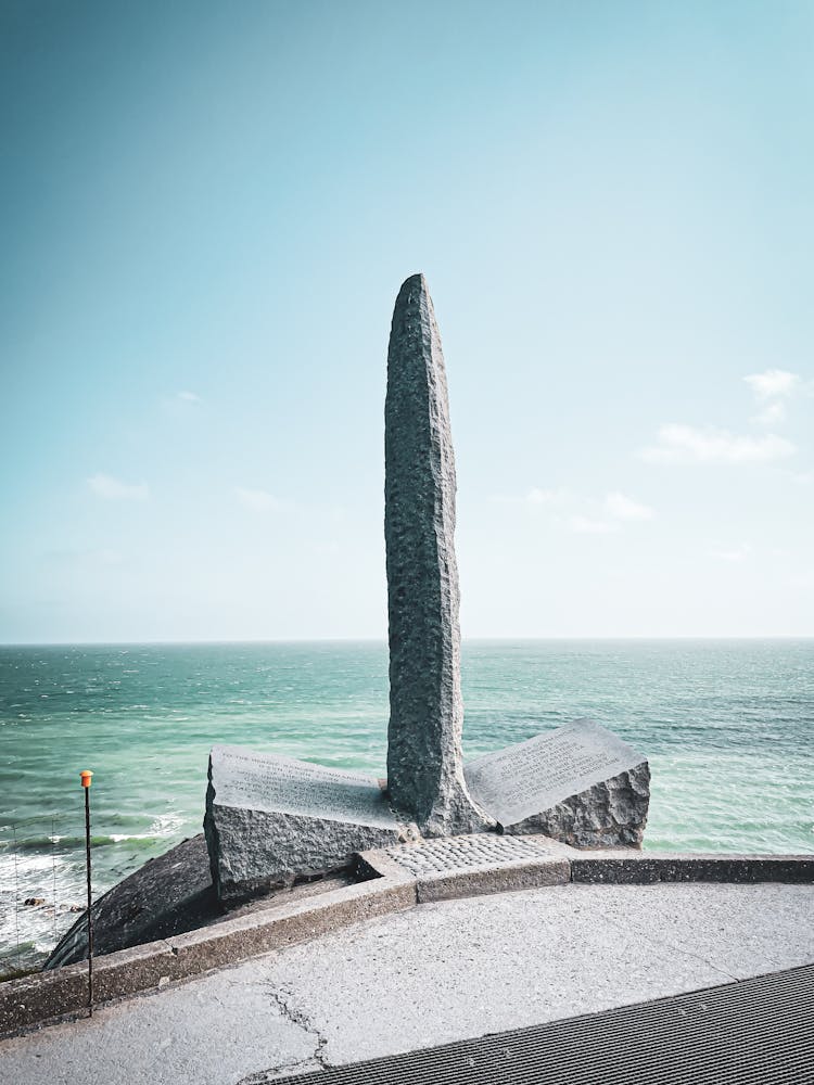 Stone Post On Sea Shore