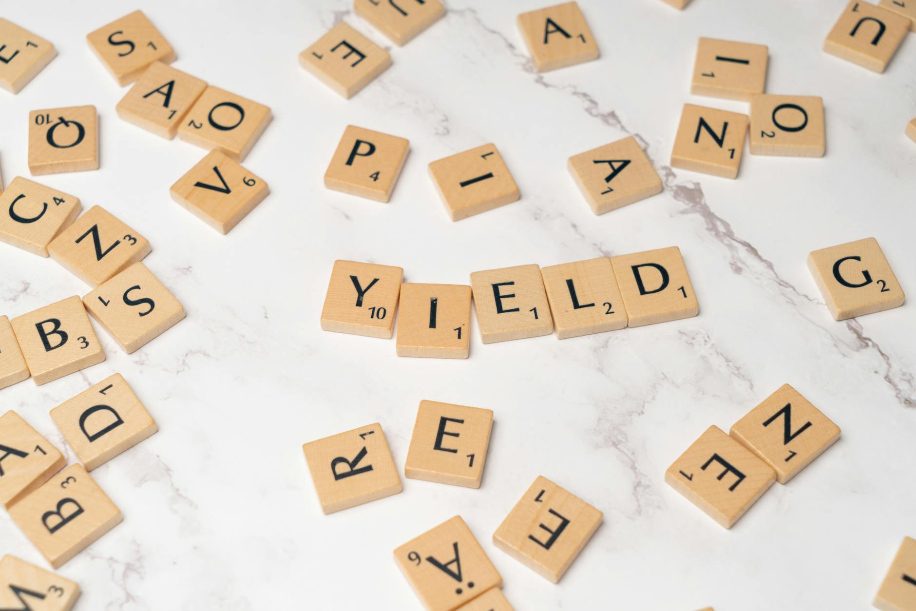 https://www.pexels.com/photo/scrabble-letters-spelling-yield-on-a-white-table-18512943/ https://www.pexels.com/photo/scrabble-letters-spelling-yield-on-a-white-table-18512943/