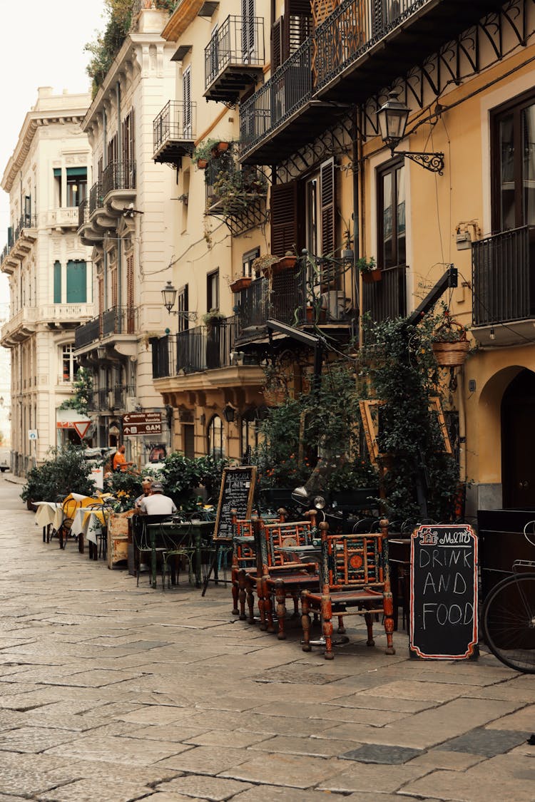 Restaurant In Alley In Palermo In Italy