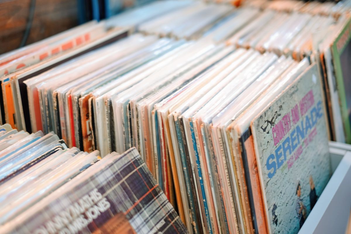 Collectible albums in a shop