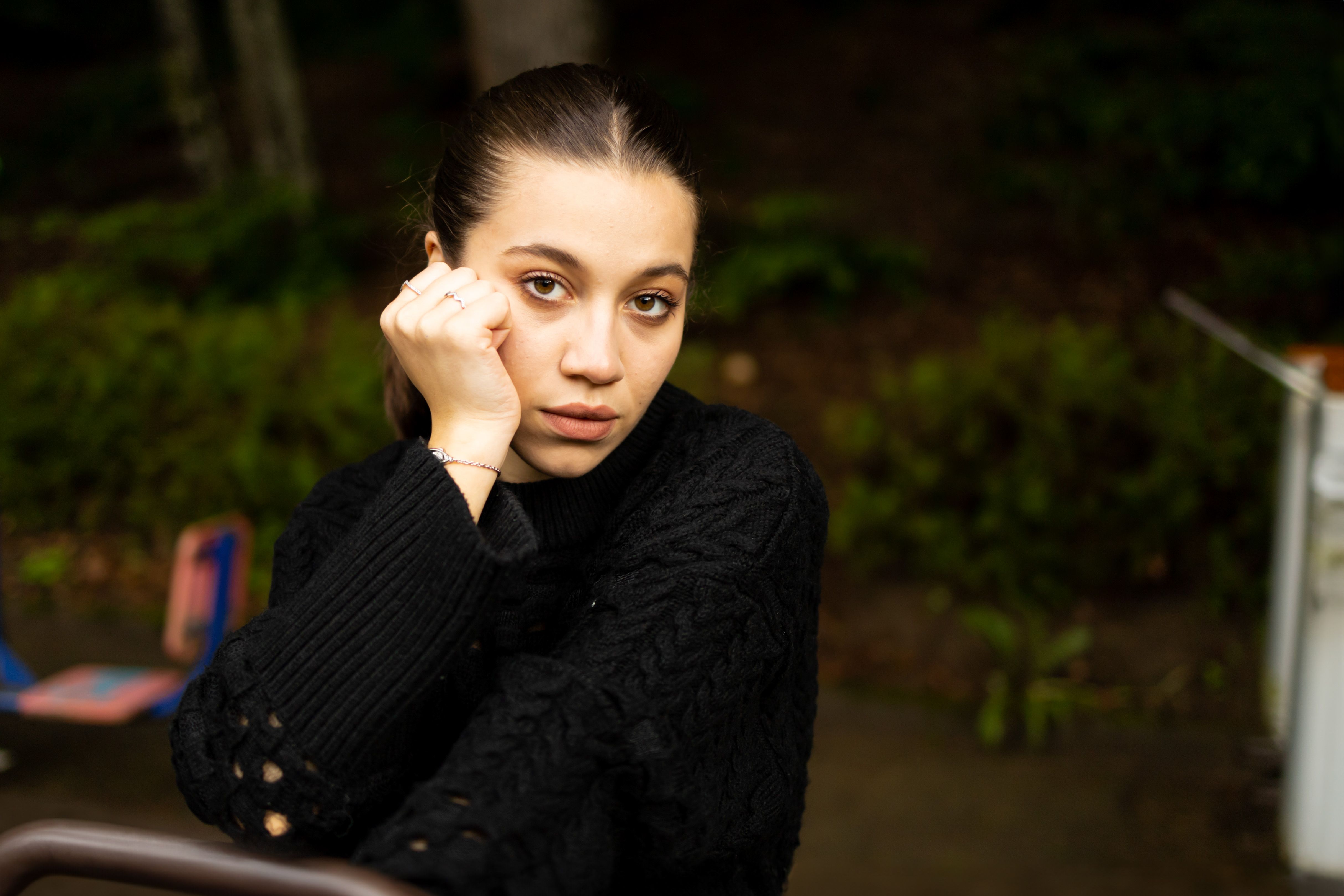 Woman with Hands on Cheeks · Free Stock Photo