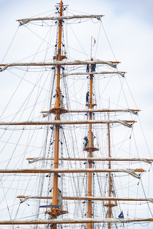 Masts of Ship with Sails