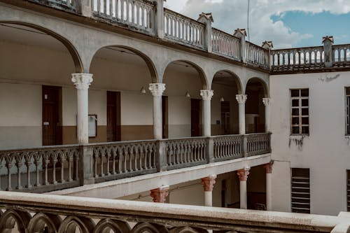 Colonnade and Arches of the Balcony Above the Courtyard