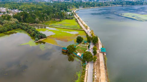 Ilmainen kuvapankkikuva tunnisteilla droonikuva, ilmakuvaus, järvi