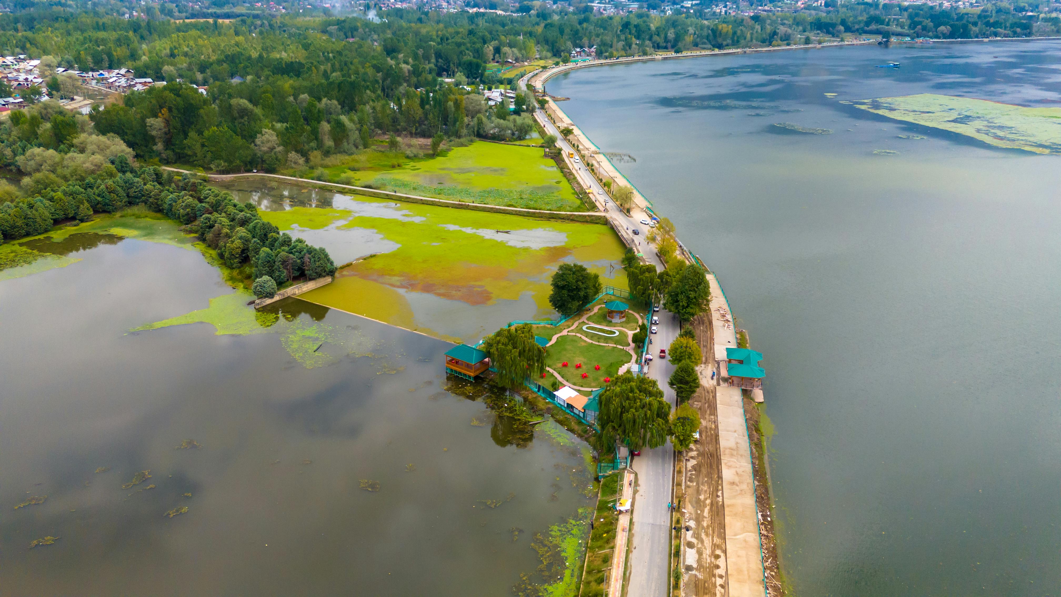 Drone Shot of the Veluwemeer Aqueduct over Veluwemeer Lake in ...