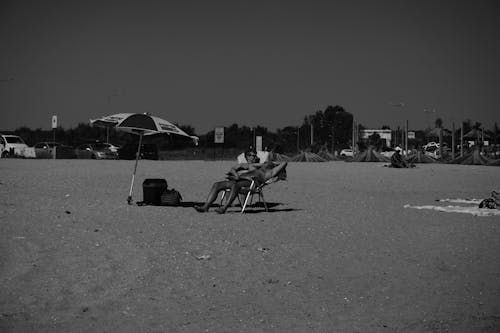 Free stock photo of beach, black and white