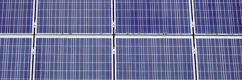Detailed view of solar panels showcasing renewable energy technology.