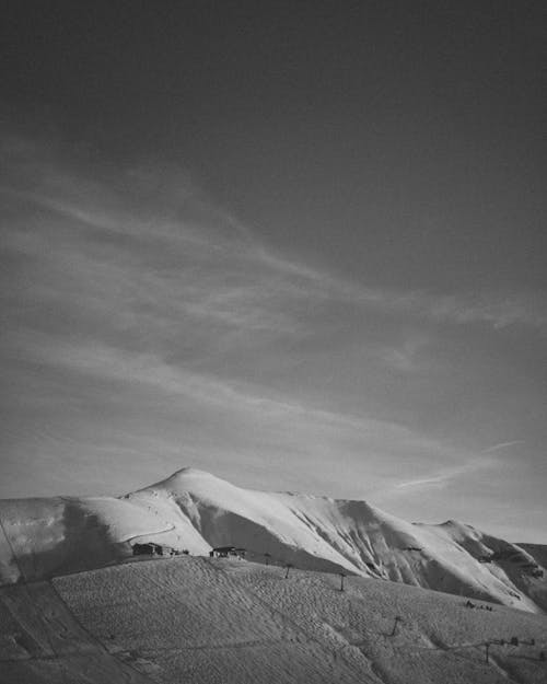 Monochrome Photo of Mountains