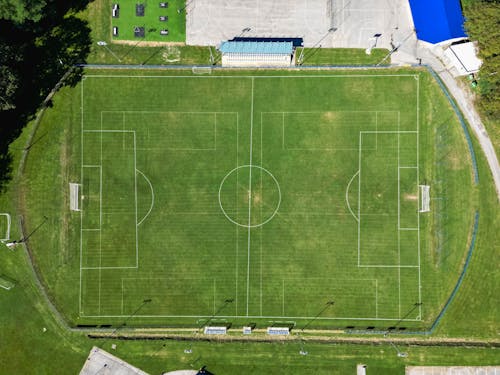 Birds Eye View of Soccer Pitch