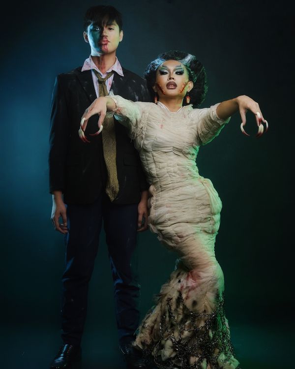 Man and Woman in Halloween Costumes Free Stock Photo Man and Woman in Halloween Costumes Free Stock Photo
