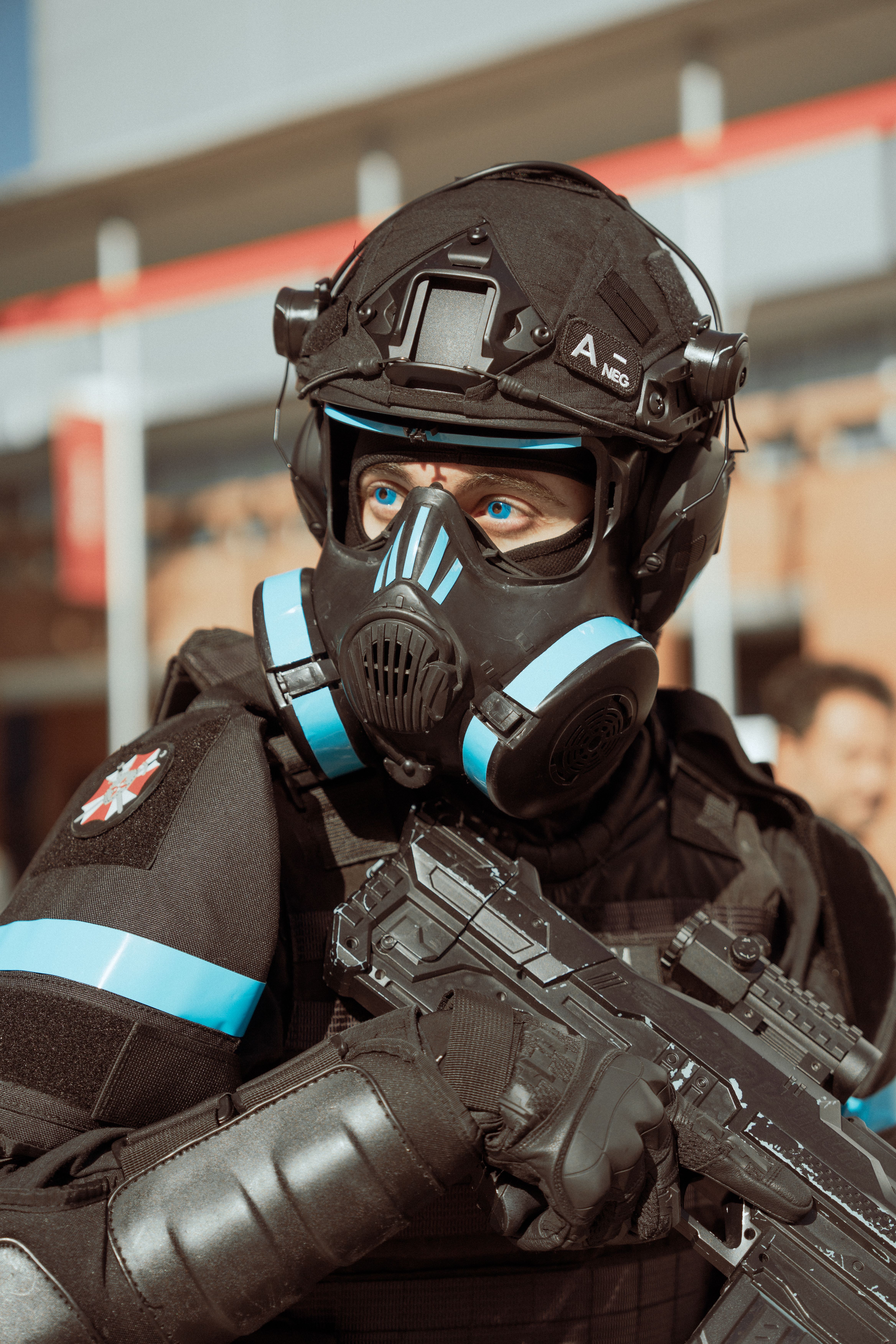 Black tactical operator