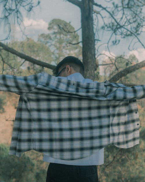 Back View of Man in Shirt