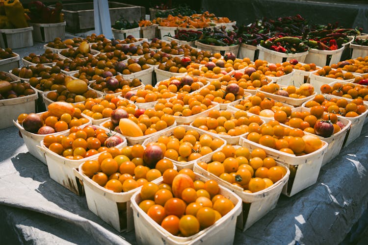 Fresh Fruit And Vegetables On The Market