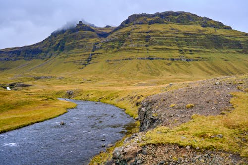 Icelandic Landscape of Hills and a River