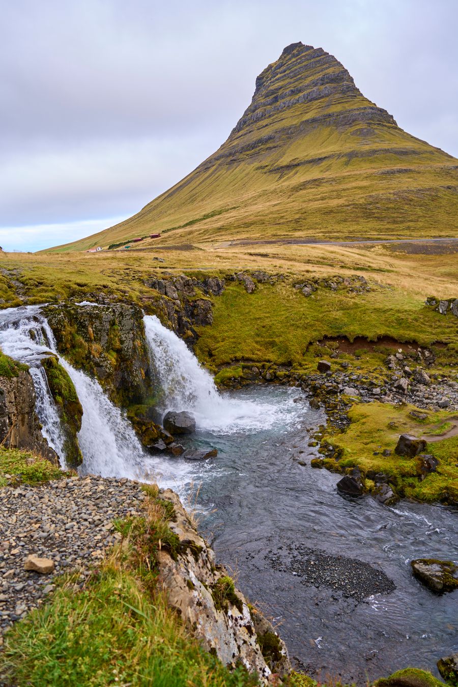 Kirkjufell mountain and waterfall in West Iceland