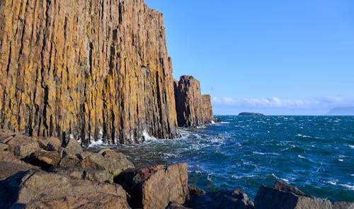 bazalt, deniz kıyısı, İzlanda içeren Ücretsiz stok fotoğraf