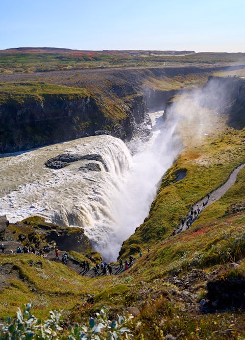 Foto profissional grátis de cachoeira, fumegante, gullfoss