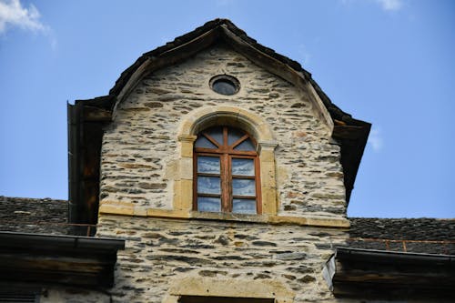 Stone Building Wall with Windows