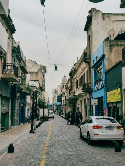 Free Explore vibrant city streets of Buenos Aires with a blend of historic and modern architecture. Stock Photo